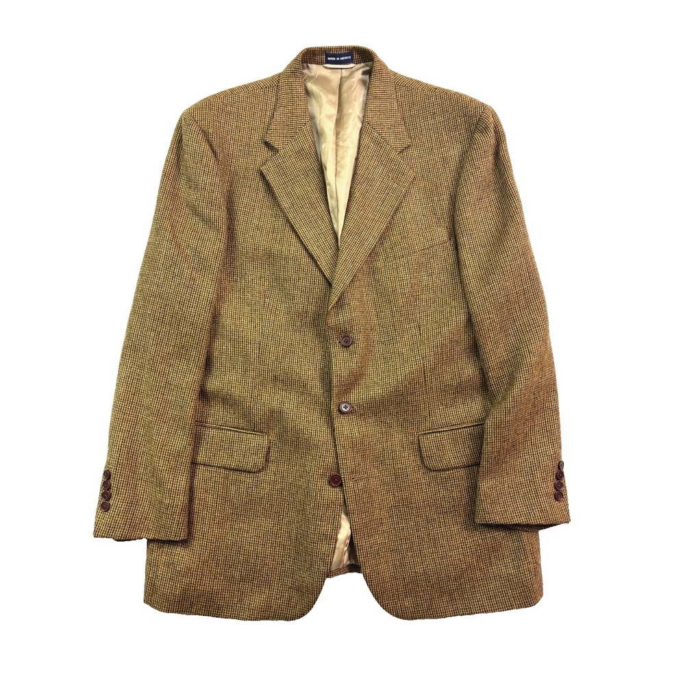 vtg Oak Creek 44L Brown Wool Mohair Soft Tweed Blazer‎ Jacket Sport Suit Coat